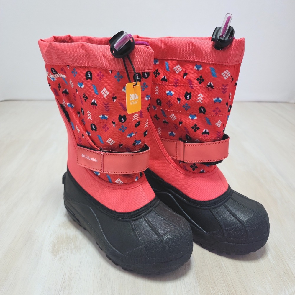 Columbia Rope Tow III Kids Waterproof Snow Boots Pink Red 200g Insulation 13